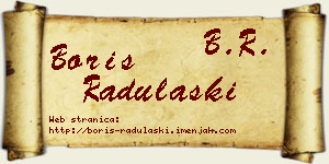 Boris Radulaški vizit kartica